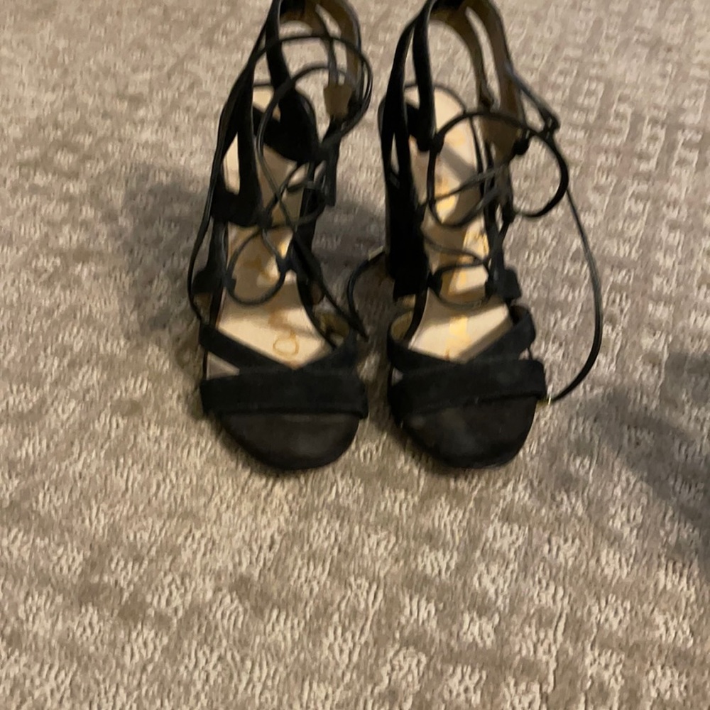 Sam Edelman Black suede lace up sandal size 6